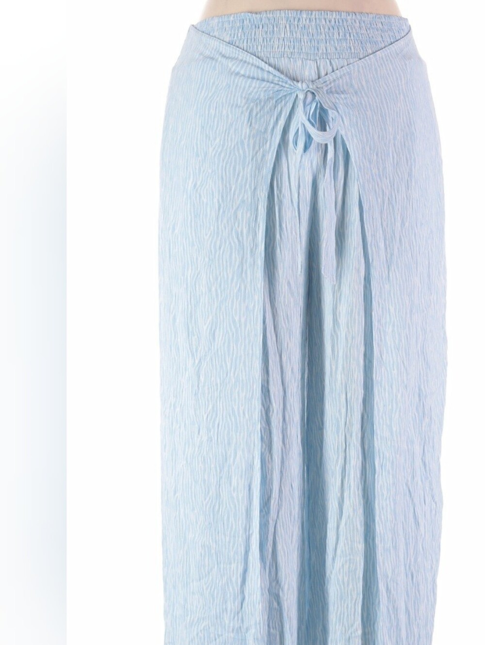 Light Blue Wide Leg SWIM COLLECTION Tie-Waist Pants M NWT